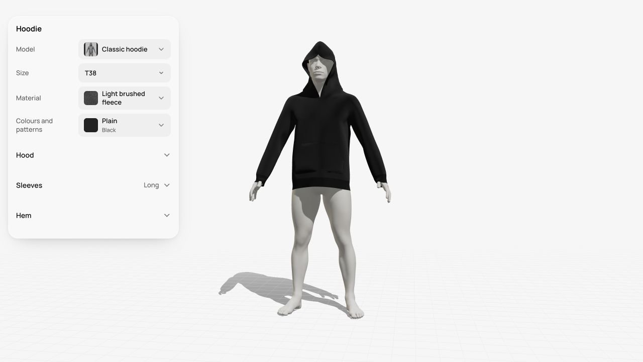 A hoodie in the Clothix atelier