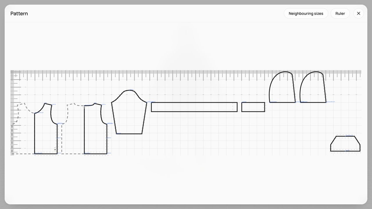 The actual hoodie pattern in Clothix