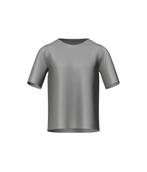 Clothix boxy T-shirt with interactive markers for neckline, artwork, material and measurements